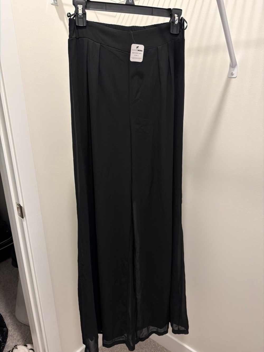 Fashion Nova Black Wide-Leg Women's Pants